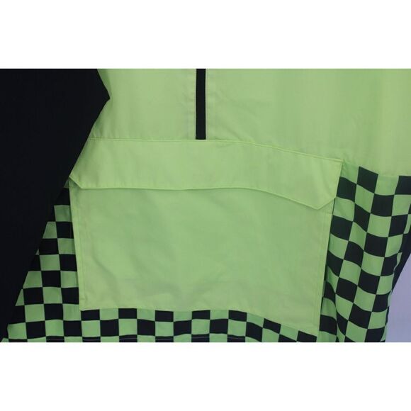 VANS MENS XL OFF THE WALL ANORAK WATER REISTANT HOODED CHECKEROARD JACKET NEON - Picture 4 of 9